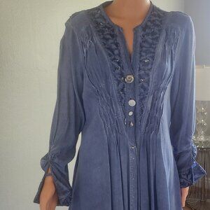 ELISA CAVALETTI BY DANIELA DALLAVALLE Dress.  Size:  Small. Color Denim Blue